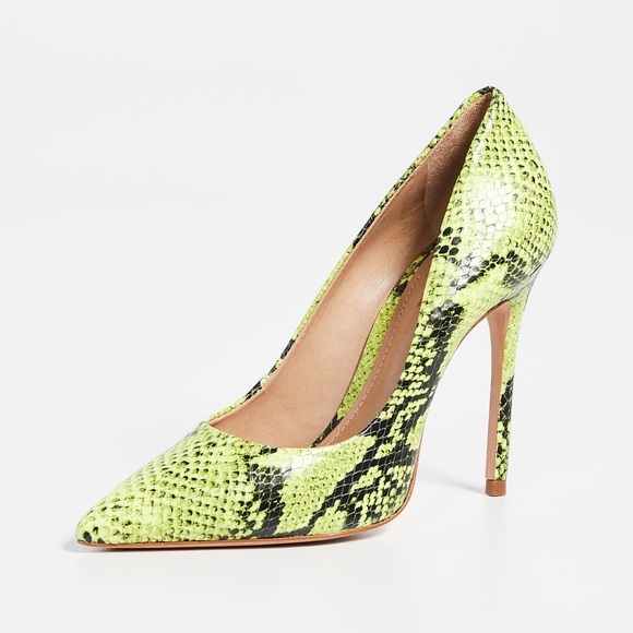 Schutz Caiolea Neon Yellow Snakeskin Pump - Picture 2 of 7